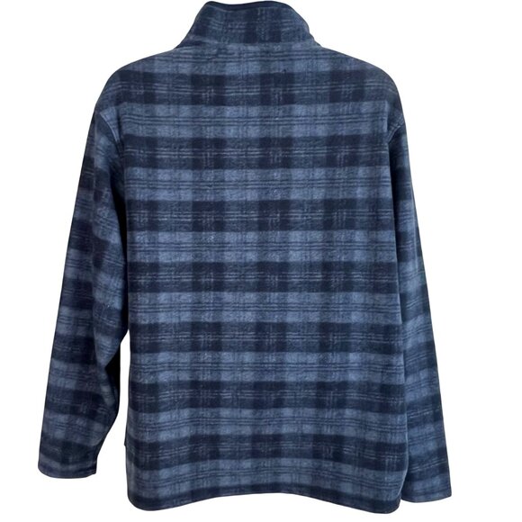 Men’s Blue Plaid 1/4 Zip Pullover Flannel Sweater XXL John Wayne Stock & Supply - Picture 6 of 11
